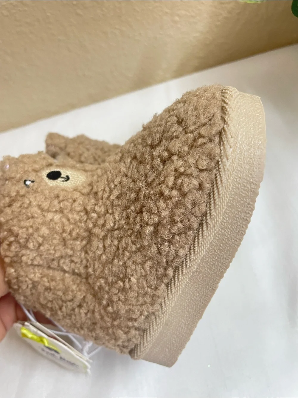 First Steps by Stepping Stones Baby Faux Fur Teddy Bear Zipper  Boots